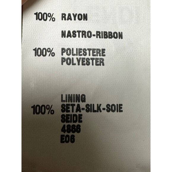 FENDI Silk Blend Bow Back Short Sleeve Tee, Ivory/Pink, Sz 44 (L-XL) - Picture 10 of 11